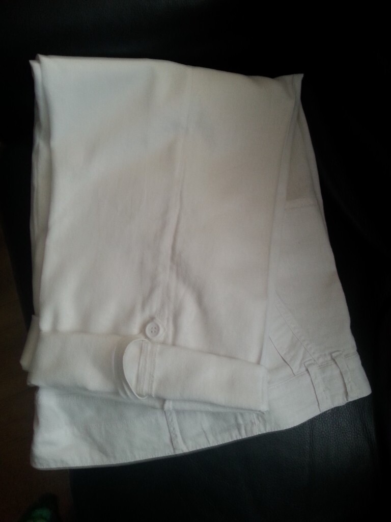 Size 20 Women's white linen trousers 